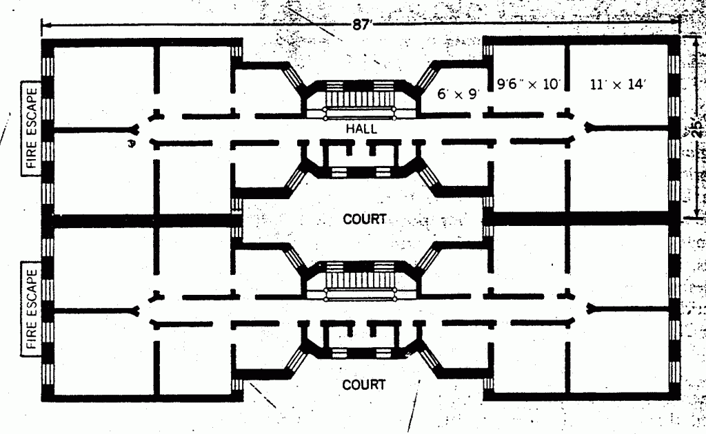 Floor plan of the Chevron Cult's tenement. 
